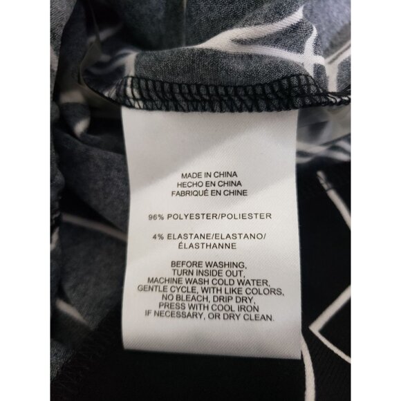 Jones New York, black and white, geometric print, dress with pockets, size 16 - Picture 7 of 8